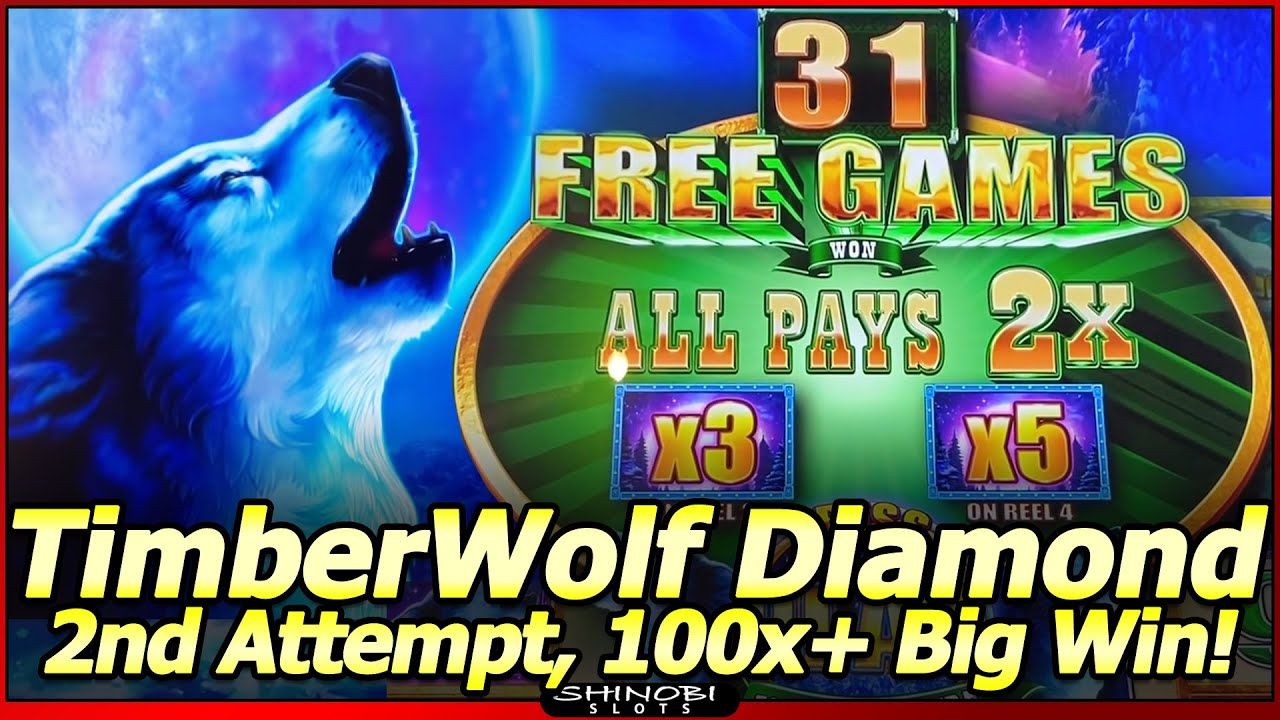 TimberWolf Diamond Slot Machine - BIG WIN Bonus with 31 Free 2x Diamond ...