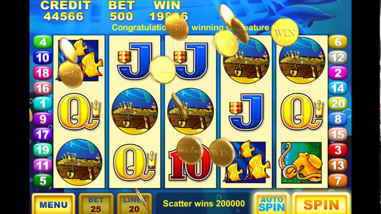 DOLPHIN TREASURE Video Slot Casino Game with a FREE SPIN BONUS - YouTube