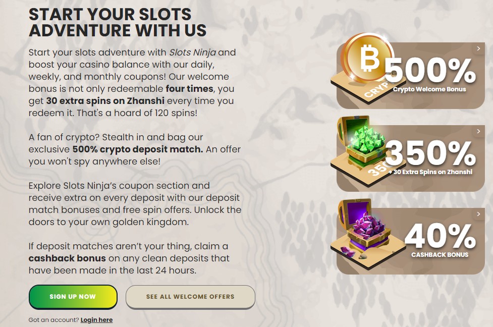 SlotsNinja Casino Review (2023) ⭐ No Deposit Bonus Codes | CasinoOnline.tf