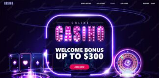 Premium Vector | Online casino welcome bonus banner for website with ...