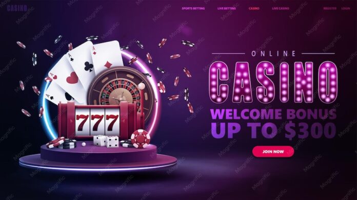 Premium Vector | Online casino, welcome bonus, banner for website with ...
