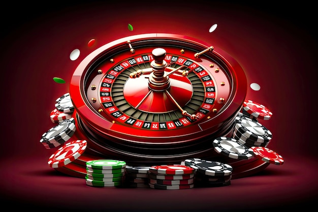 Premium Photo | Red table for playing roulette and chips on casino ...