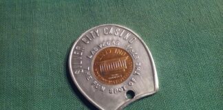 1976-D Encased Penny Cent Advertising Promo Silver City Casino Las ...