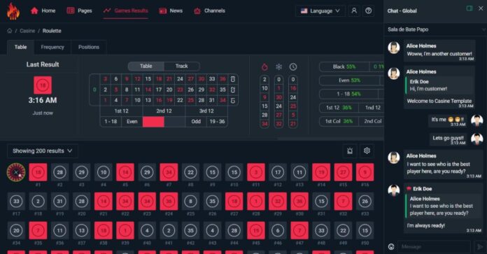 screen-02 Casine - React Casino Analytic Results Admin Dashboard