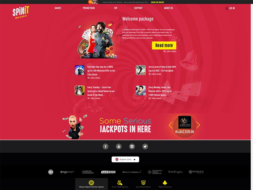 Spinit Casino - No Deposit Bonus Code 2025 | GetCasinoBonus.net