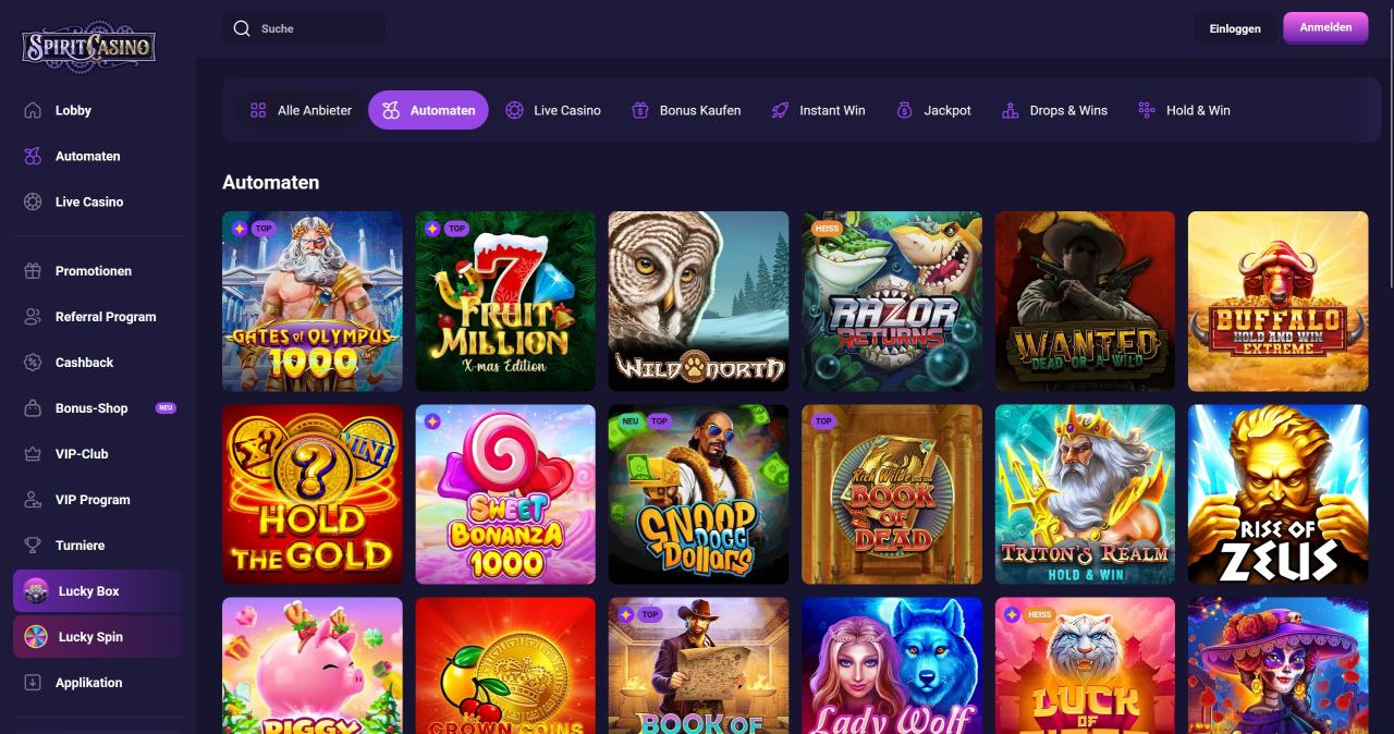 Spirit Casino - Alle Fakten 2025 bei Technikaffe.de