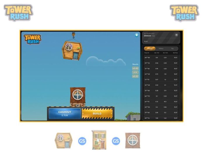 Tower Rush slot - Building casino game by Galaxsys