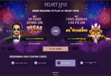 Velvet Spin No Deposit Bonus - 120 Free Spins or $100 Free Chip