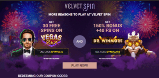 Velvet Spin No Deposit Bonus - 120 Free Spins or $100 Free Chip