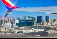 View from the cabin window of a 780 Max Southwest Airlines jet soon ...