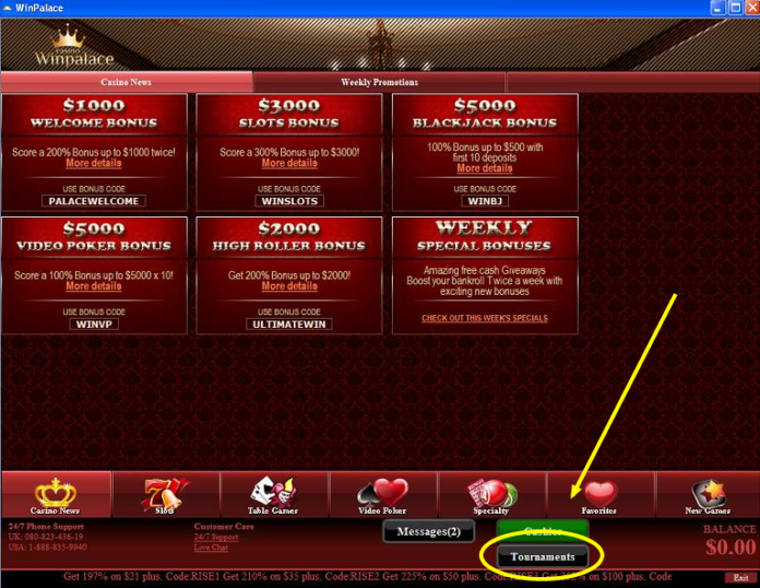 Win Palace $400 Freeroll – March 2014 | NoDepositBonus.com