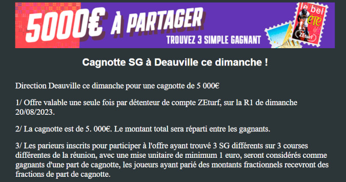 Challenge Simple Zeturf: 5000 euros en jeu à Deauville le 20 août 2023