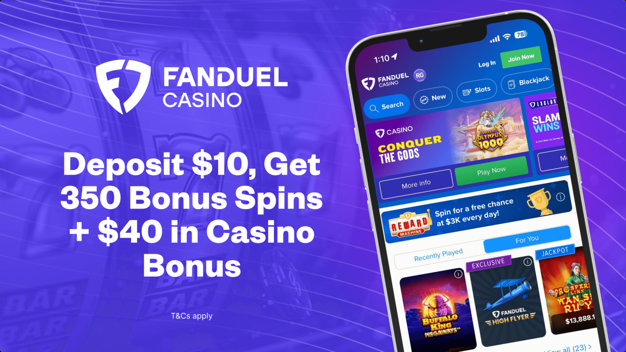 FanDuel Casino Promo Code 2025 - Get 350 Spins +  Bonus