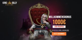 King Billy Casino Bewertung - 50 FS Bonus ohne Einzahlung