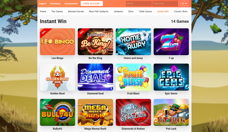 LeoVegas Casino | 50 Free Spins + 100% Deposit Match Bonus