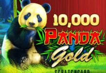 Ein Kalender-Widget von Golden Panda Casino zeigt Promotionen für Deutschland Panda Gold Scratchcard, jouez pour gagner jusqu’à 10 000€