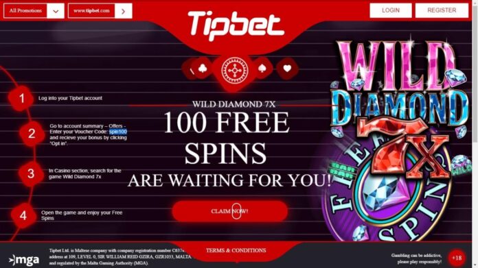 Tipbet-100-Free-Spins 100 Free Spins No Deposit On Wild Diamond At Tipbet Casino