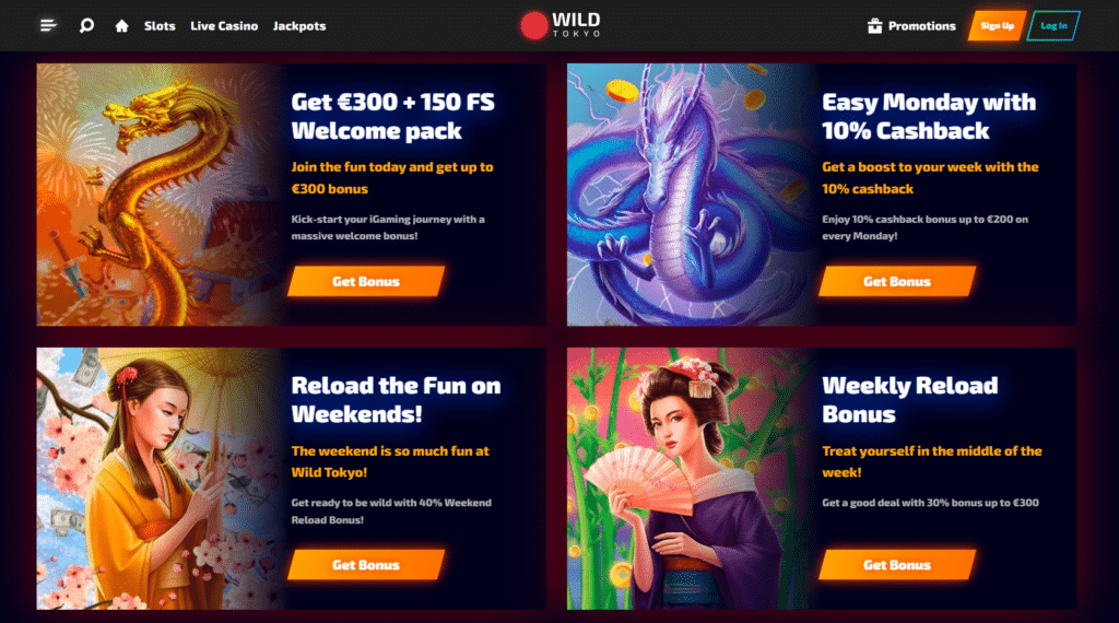 Wild Tokyo Casino Erfahrungen 2025 | 300€ + 150 FS