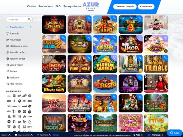 azur-FR-2-l-2462 Azur Casino : 300€ De Bonus D'Entrée Et 120 FS Exclusifs
