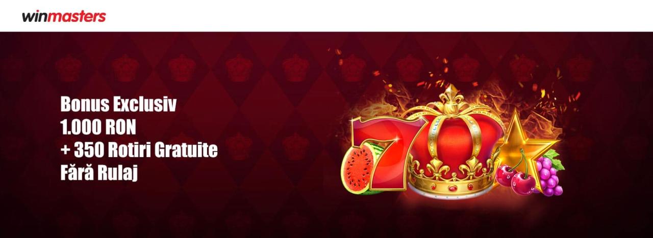 Winmasters Bonus 2024 - 2.000 RON + 3o0 Rotiri Gratuite