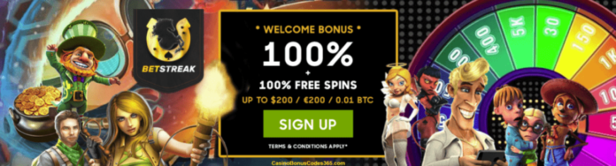 Betstreak Bitcoin Casino 2 BTC plus 150 FREE Spins Welcome Package ...