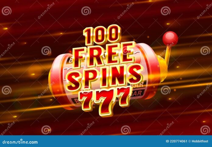 Casino 100 Free Spin 777 Label Frame, Golden Banner, Border Winner ...