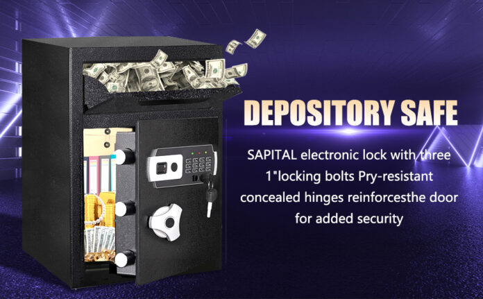 db50ce56-8dc7-4fe5-b4c1-9582d7cf1b2e.__CR00970600_PT0_SX970_V1___ Sapital 2.6 CUB Depository Safe with Drop Slot, Drop Safe for Business ...