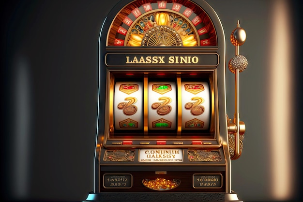 Premium Photo | Freestanding casino slot machine with winning combination