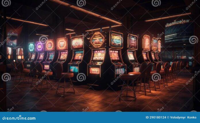 Interior of Elite Luxury Vip Casino, Illustration, Ai Generative ...