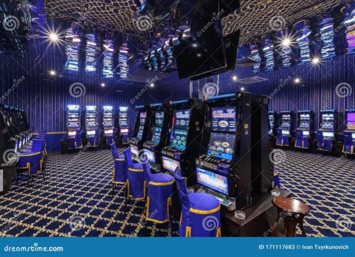 LAS VEGAS, USA - MAY, 2017: Interior of Elite Luxury Vip Casino with ...