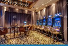 LAS VEGAS, USA - MAY, 2017: Interior of Elite Luxury Vip Casino with ...