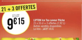 Promo Lipton Ice Tea Saveur Pêche chez Casino Supermarchés - iCatalogue.fr