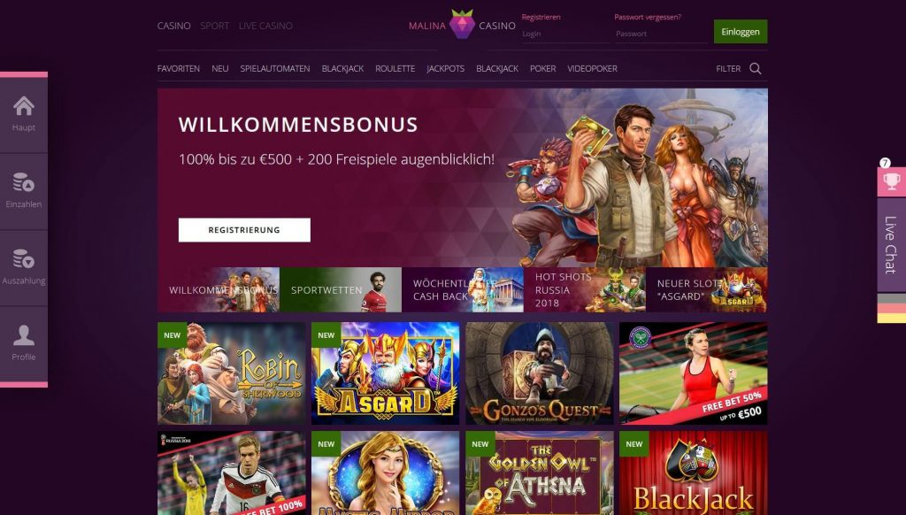 ᑕ ᑐ Malina Casino Erfahrungen » Bewertung 2024