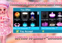 Trading in rich royale high servers *getting 10 halos* + GIVEAWAY - YouTube