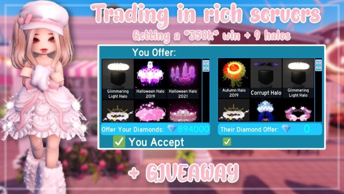 Trading in rich royale high servers *getting a 350K win and 9 halos ...