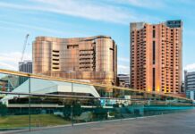 New Casino SkyCity Building Along with InterContinental Hotel Adelaide ...