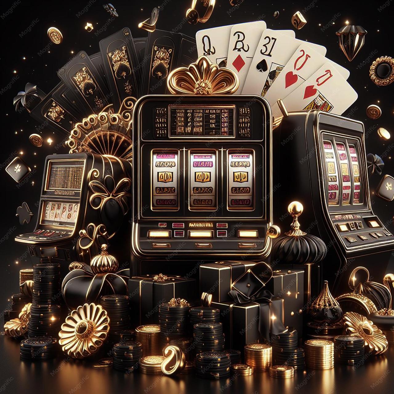 Premium Photo | Online casino black banner with button slot machine ...