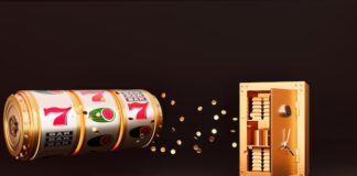 Premium Photo | Online casino concept slot machine and flying gold ...