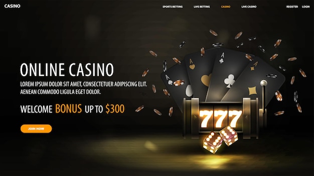 Premium Vector | Online casino welcome bonus black banner with offer ...