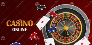 Red Casino Online Concept Background, Realistic Style Stock Vector ...