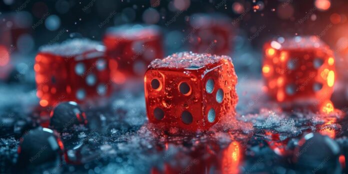 red-dice-ice-casino-floor_118124-112919 Premium Photo | Red dice in the ice and casino floor