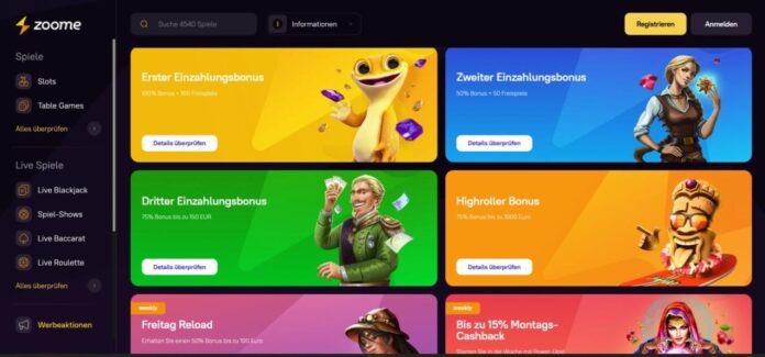 zoome-casino-bonus Zoome Casino - Einer der besten Newcomer ohne Limits 2022